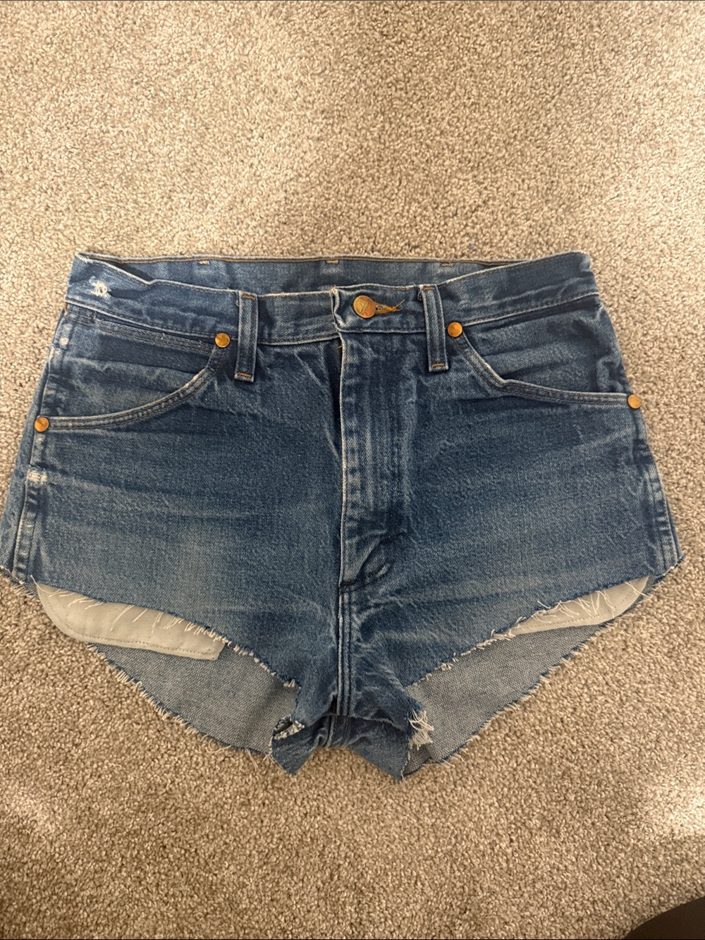 Wrangler Denim High-Waist Cutoff Shorts - Blue